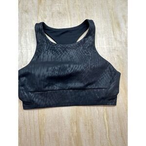 *Zella* Sports Bra Black Strappy Cross Back Crop Top Womens  Small Work Out Yoga